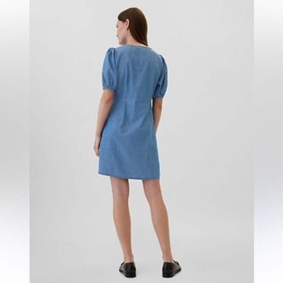 Gap Puff Sleeve Button-Front Mini Dress - Picture 5 of 5